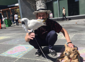 Todd on shared streets with Caspar and Darla
