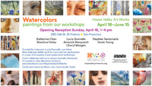 Hayes Valley Art Works Watercolors flyer
