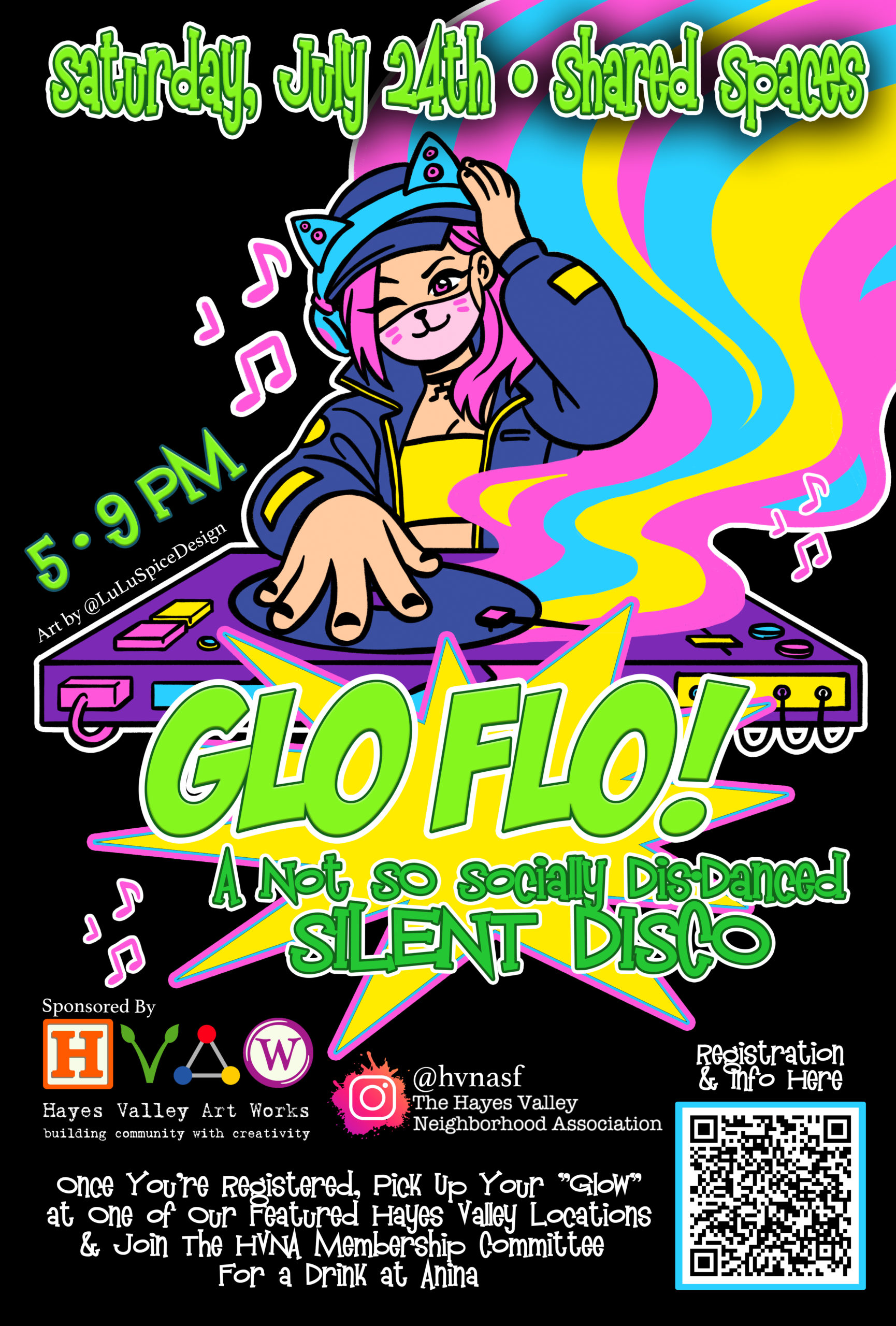 Silent Disco GloFlow Poster